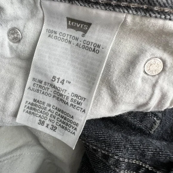 Levi's Charcoal Slim Straight Men's Jeans - Picture 8 of 8